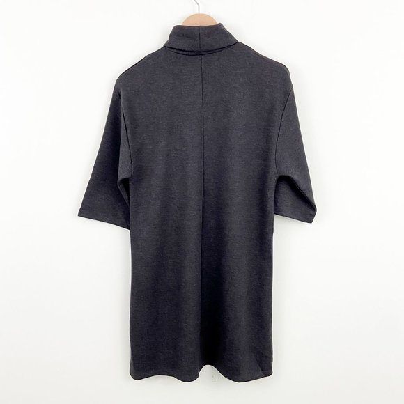 🌸SOLD🌸 NWT Zara | Grey Turtleneck 3/4 Sleeve Mini Dress Tunic Top TRF Small - Picture 8 of 9
